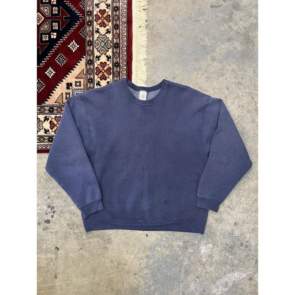 Vintage Munsingwear Sweatshirt Crewnweck Men's L Navy Blue Blank 90s Made in USA
